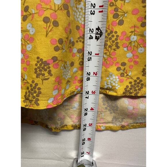 Matilda Jane Yellow Floral Button Blouse Lace Detail Size L Whimsy - Picture 6 of 12